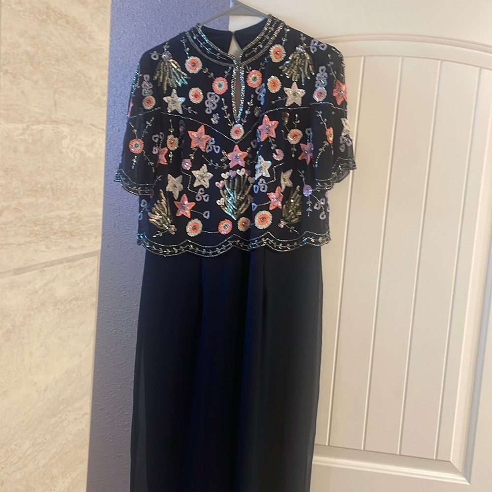 Sequin floral midi dress